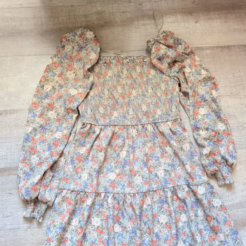 Women’s Blu Pepper Short Sleeve Floral Dress Size L - Picture 2 of 8